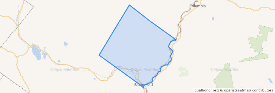 Mapa de ubicacion de Bloomfield.