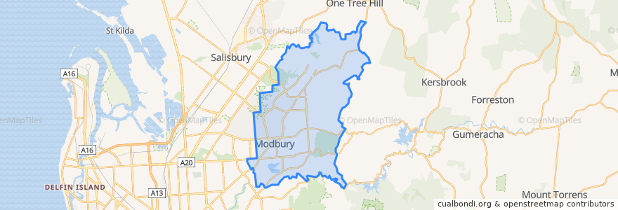 Mapa de ubicacion de City of Tea Tree Gully.