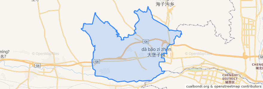 Mapa de ubicacion de 大堡子镇.