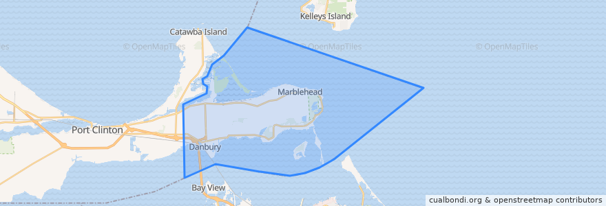 Mapa de ubicacion de Danbury Township.