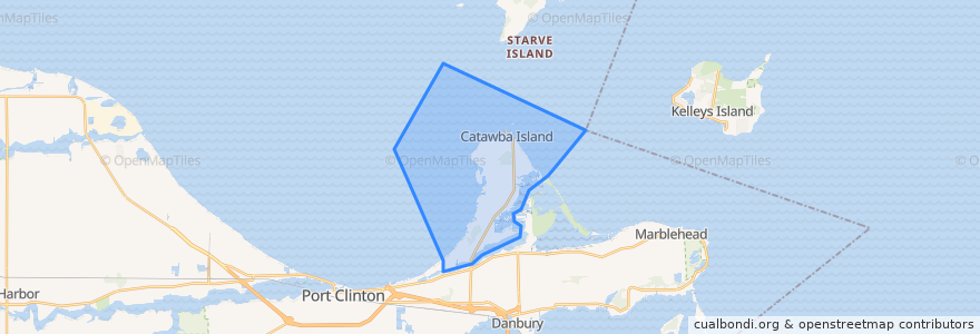 Mapa de ubicacion de Catawba Island Township.