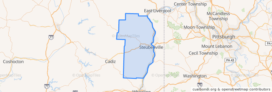 Mapa de ubicacion de Jefferson County.