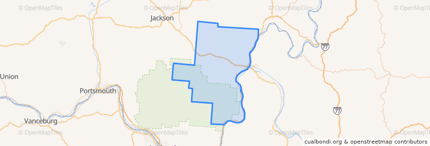 Mapa de ubicacion de Gallia County.