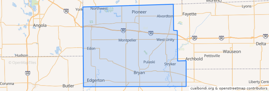 Mapa de ubicacion de Williams County.