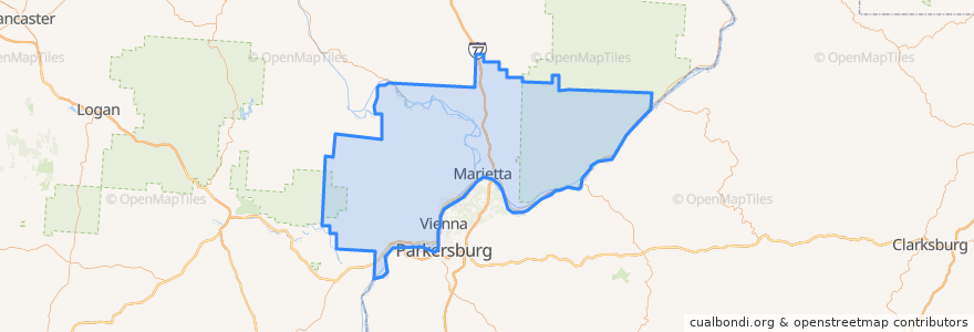 Mapa de ubicacion de Washington County.