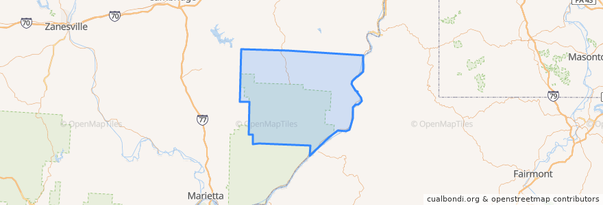 Mapa de ubicacion de Monroe County.