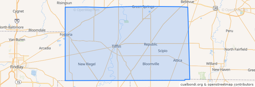 Mapa de ubicacion de Seneca County.