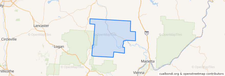 Mapa de ubicacion de Morgan County.