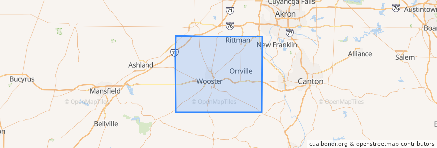 Mapa de ubicacion de Wayne County.