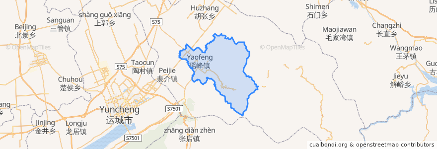 Mapa de ubicacion de Yaofeng.