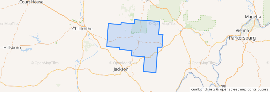 Mapa de ubicacion de Vinton County.