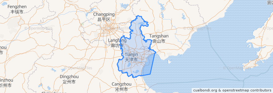 Mapa de ubicacion de Tianjin.