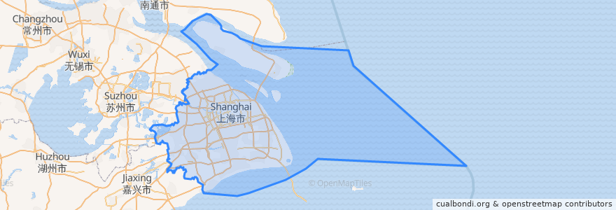 Mapa de ubicacion de Shanghai.