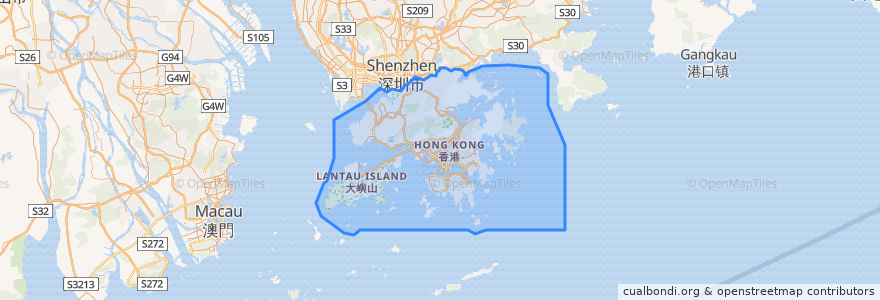 Mapa de ubicacion de 香港 Hong Kong.