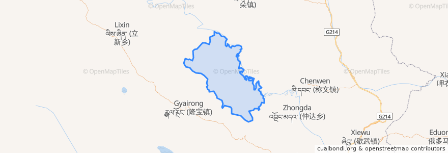 Mapa de ubicacion de ཨ་ཁྔོ་ 安冲乡.