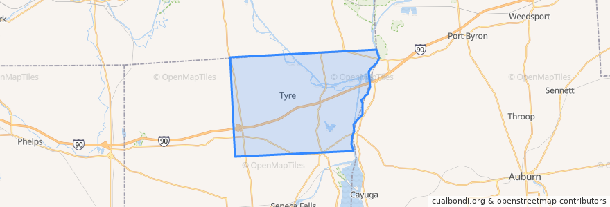Mapa de ubicacion de Tyre Town.