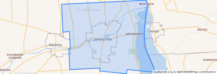 Mapa de ubicacion de Seneca Falls Town.