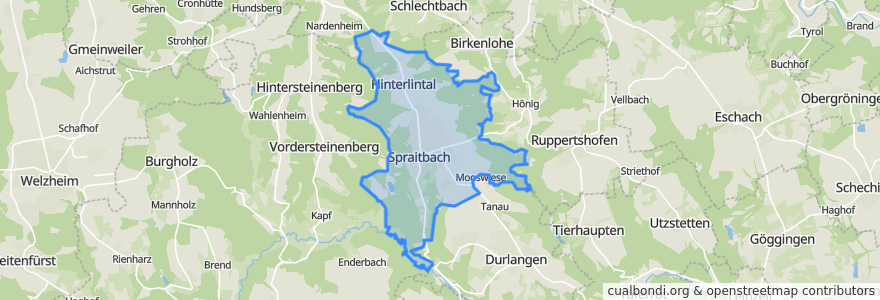 Mapa de ubicacion de Spraitbach.