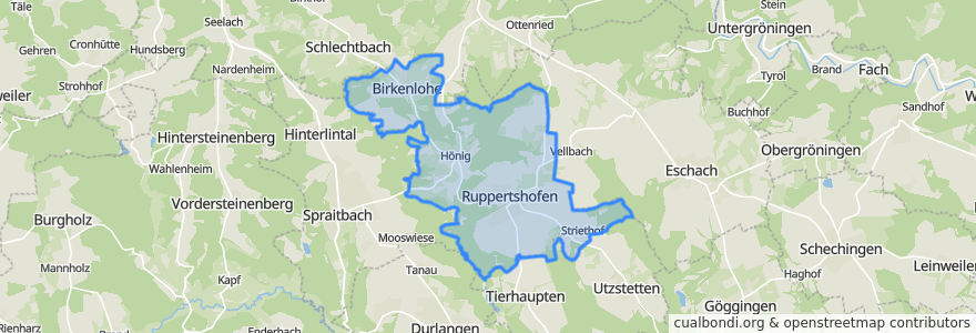 Mapa de ubicacion de Ruppertshofen.