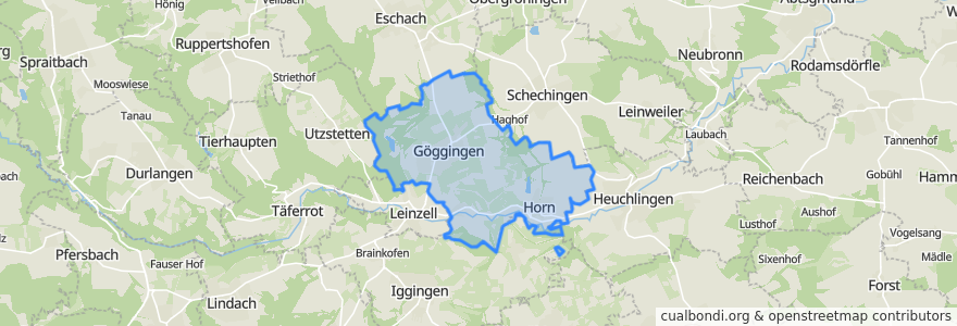 Mapa de ubicacion de Göggingen.