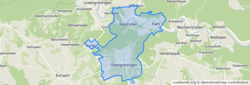 Mapa de ubicacion de Obergröningen.