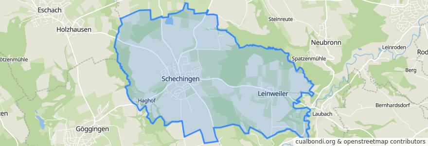 Mapa de ubicacion de Schechingen.