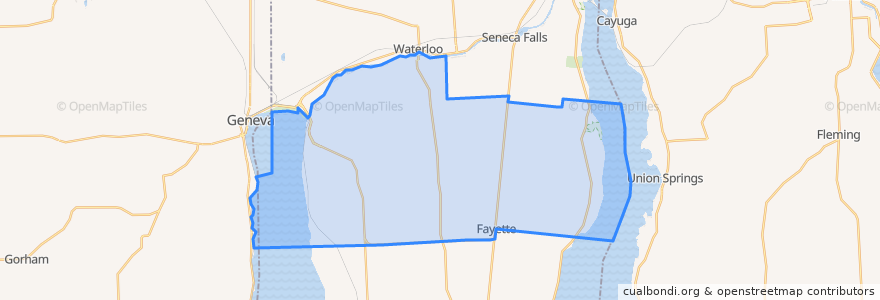 Mapa de ubicacion de Fayette Town.