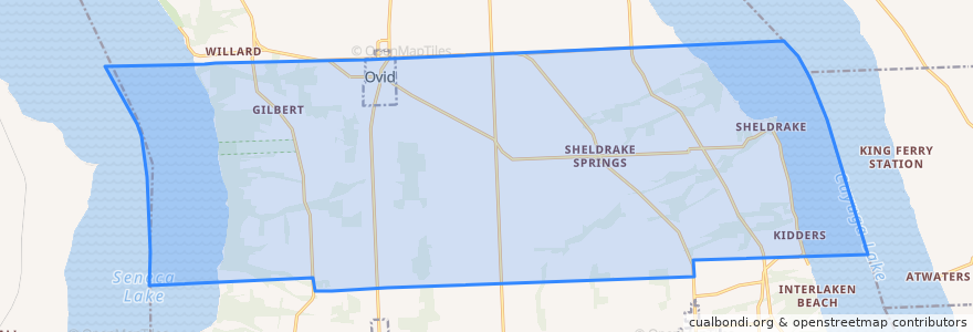 Mapa de ubicacion de Ovid Town.