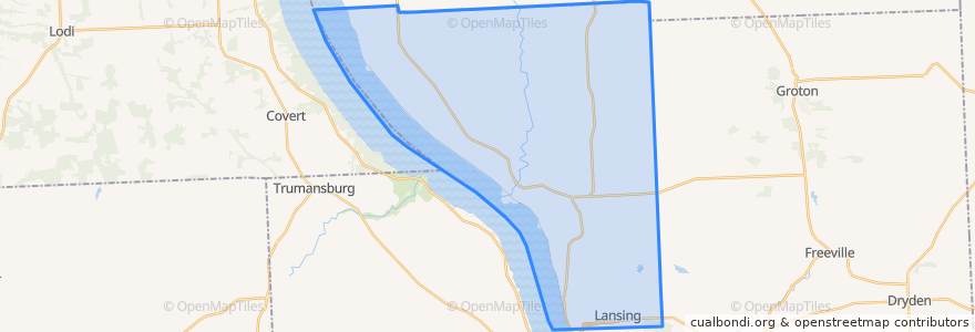 Mapa de ubicacion de Lansing Town.