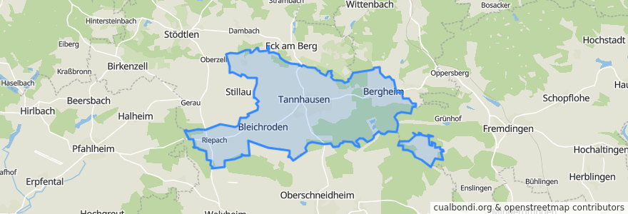 Mapa de ubicacion de Tannhausen.