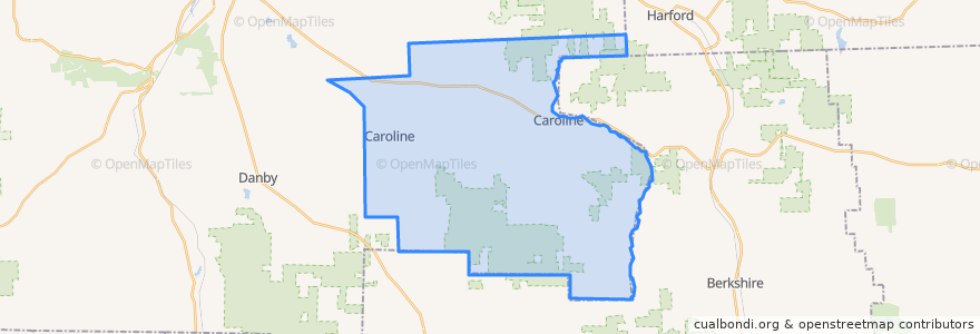 Mapa de ubicacion de Caroline Town.