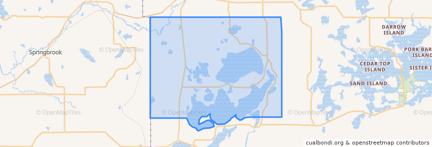 Mapa de ubicacion de Town of Bass Lake.