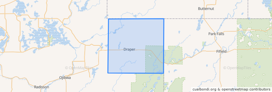 Mapa de ubicacion de Town of Draper.