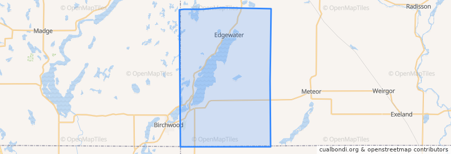Mapa de ubicacion de Town of Edgewater.