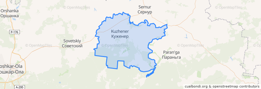 Mapa de ubicacion de Куженерский район.