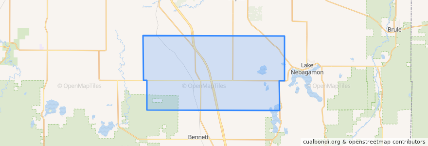 Mapa de ubicacion de Town of Hawthorne.