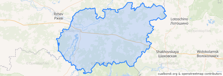 Mapa de ubicacion de Зубцовский муниципальный округ.