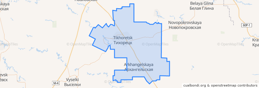 Mapa de ubicacion de Тихорецкий район.