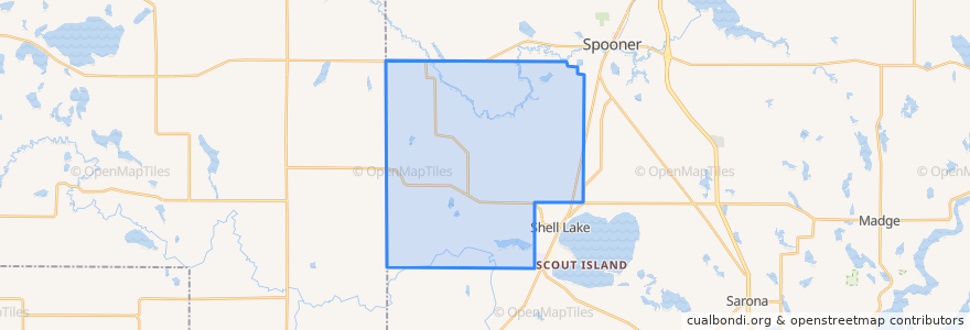 Mapa de ubicacion de Town of Bashaw.