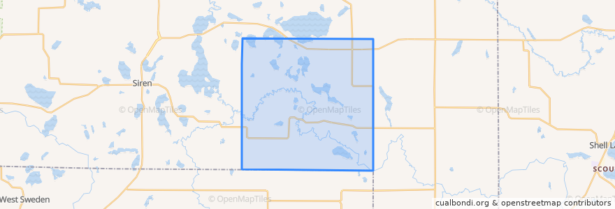 Mapa de ubicacion de Town of La Follette.