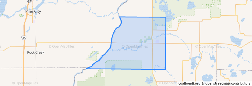 Mapa de ubicacion de Town of Grantsburg.