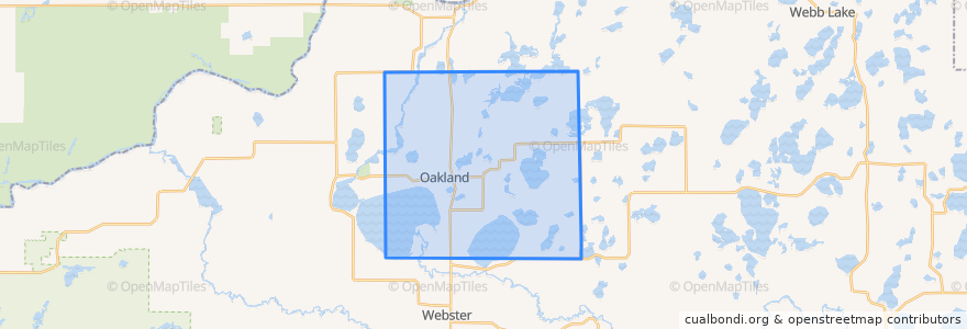 Mapa de ubicacion de Town of Oakland.