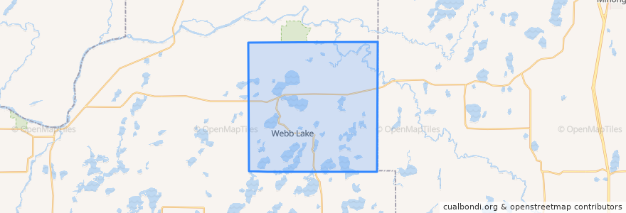 Mapa de ubicacion de Town of Webb Lake.