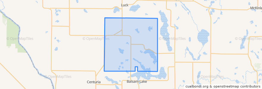 Mapa de ubicacion de Town of Milltown.