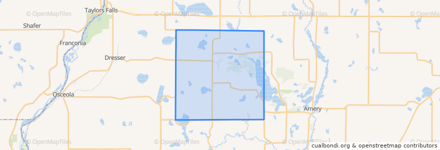 Mapa de ubicacion de Town of Garfield.