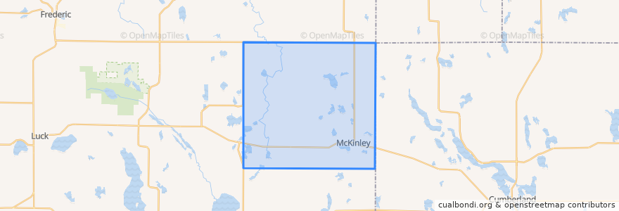 Mapa de ubicacion de Town of McKinley.