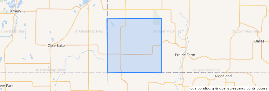 Mapa de ubicacion de Town of Vance Creek.