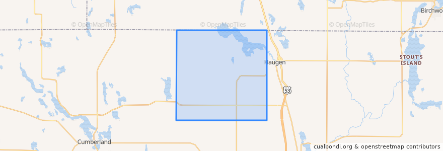 Mapa de ubicacion de Town of Bear Lake.