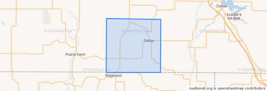 Mapa de ubicacion de Town of Dallas.
