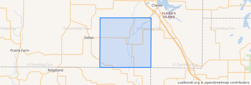 Mapa de ubicacion de Town of Sioux Creek.